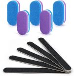 Nail File and Buffer Professional Manicure Tools Kit Emery Board & Nail Buffer Blocks Double Sided Reuseable 100/180 Grit 10Pcs for Home and Salon Use(Purple)